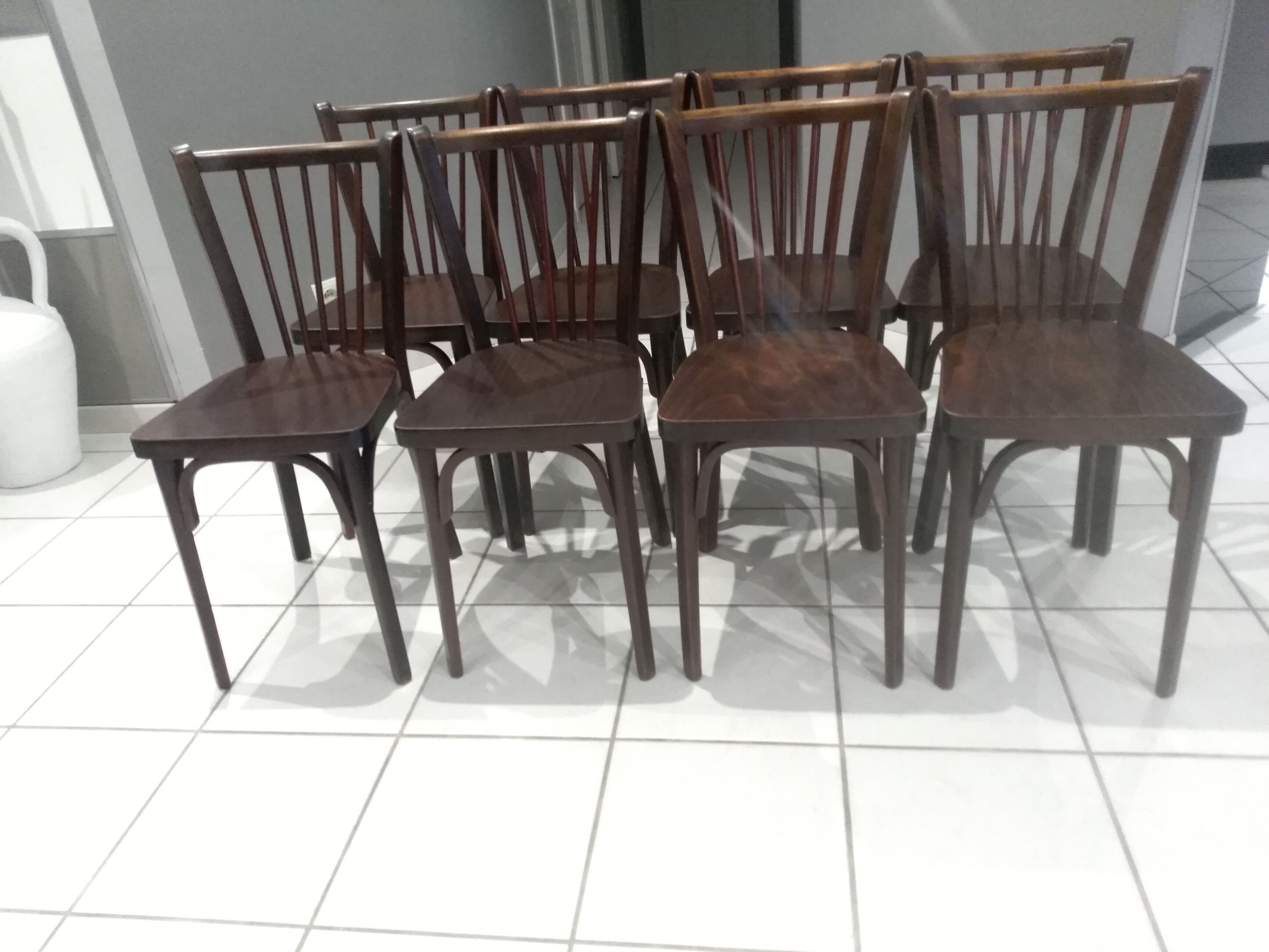 Suite of 8 chairs by Bistrot Baumann 1968