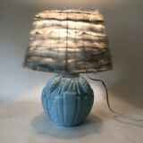 Art Deco blue opaline lamp
