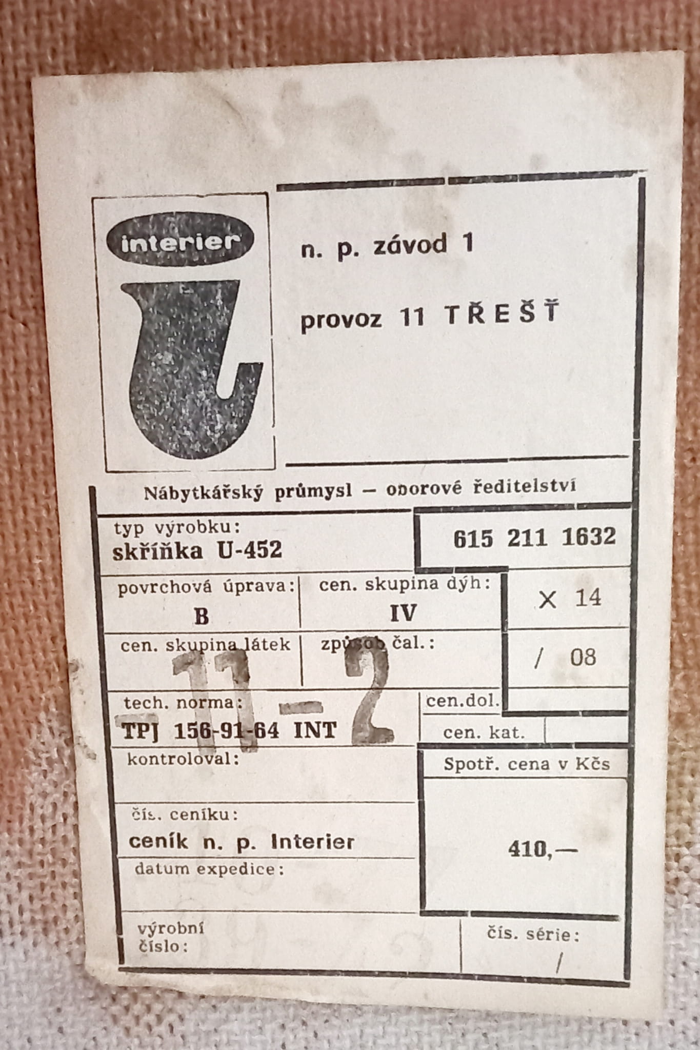 Czechoslovakian Cabinet by J. Jiroutek for Interior Prague, 1960s