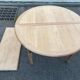 Table à manger ronde extensible rénovée Louis Philippe 120-220cm 19ème