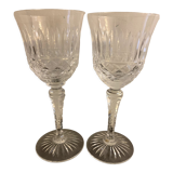 Paire de verres à pied en cristal taillé