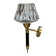 Vintage wall sconce torch in brass, thick glass globes.
