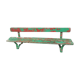 Former school bench patina green red