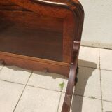 Bed in solid walnut and very old walnut burl