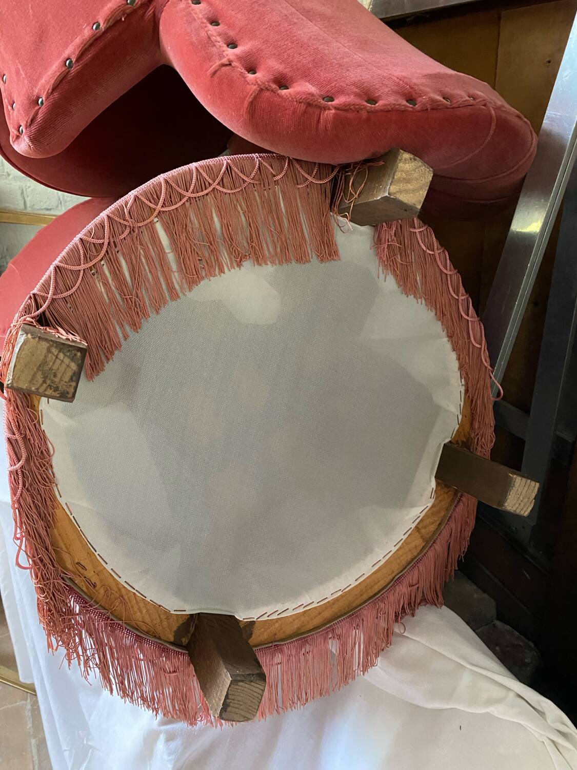 Pair of toadstool armchairs