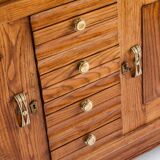 Solid oak Art Deco style sideboard, France, 1950s