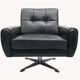 Chaise en cuir pivotant des années 1960 en noir