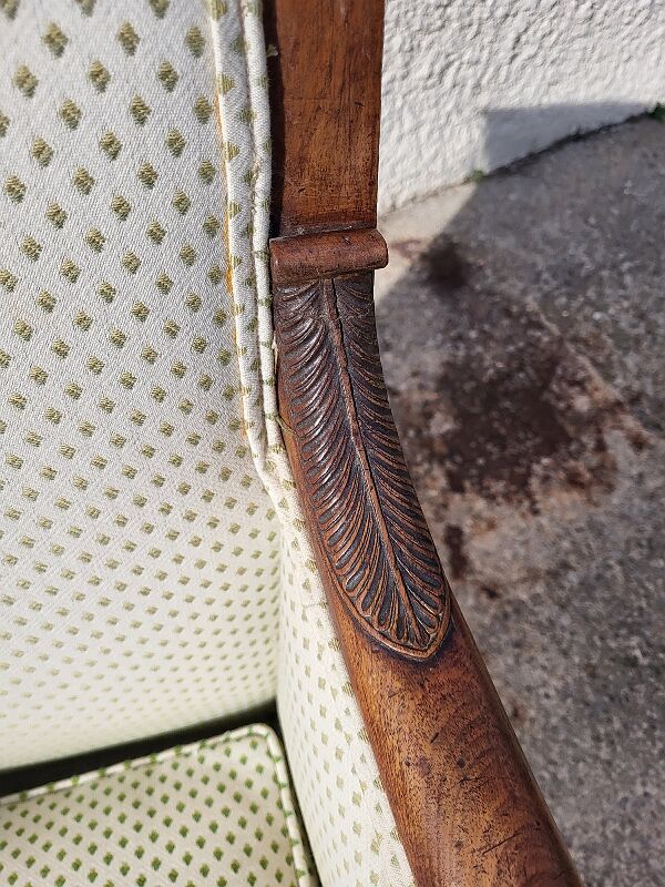 Armchair empire bergere in dark walnut from the XIXth century