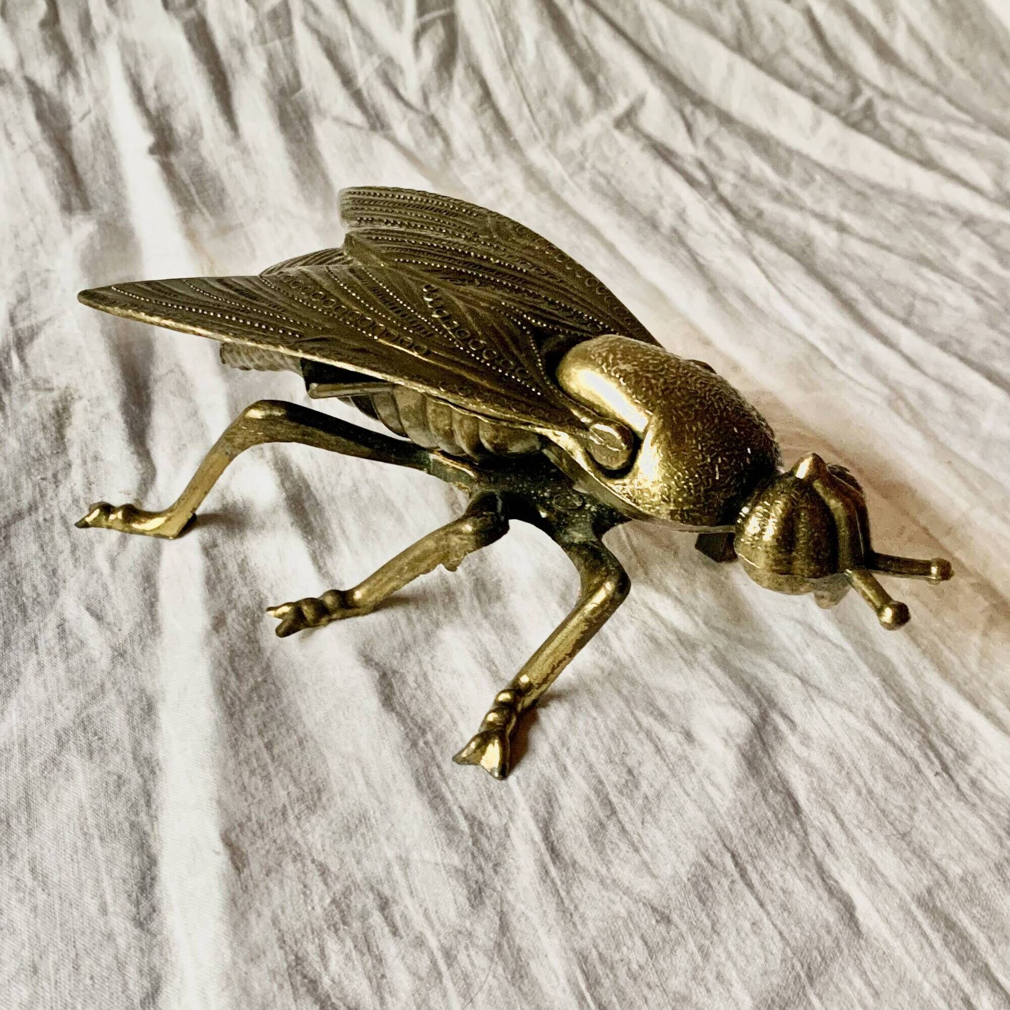 Vintage brass ashtray in the shape of a fly - Made in Italy