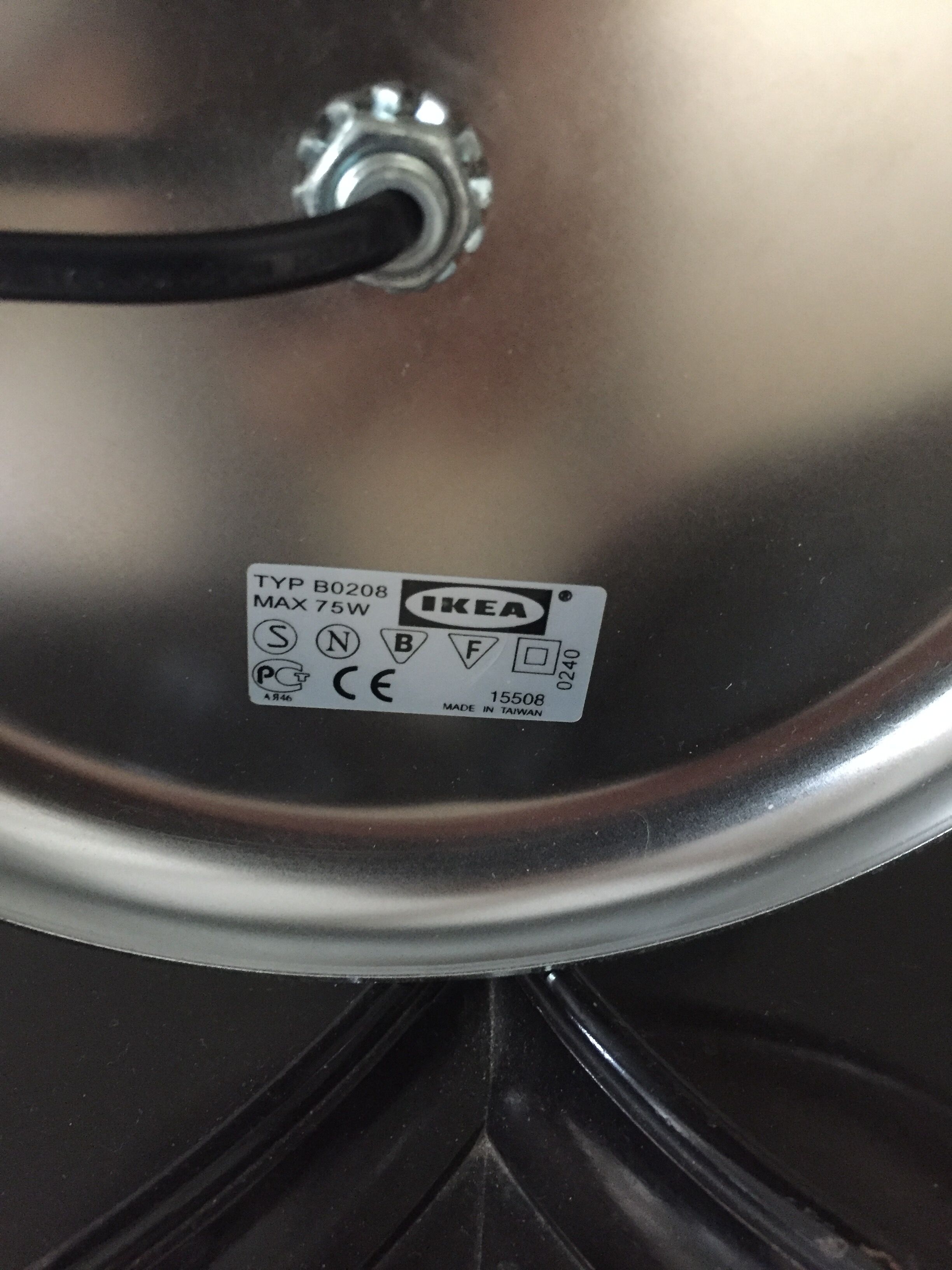 Mushroom lamp 70s glass and metal