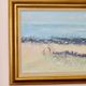 Mid-Century Swedish Original Painting Oil on Canvas "Beach in the Parish of Gårdby" by Jim Ronald Lindholm -- vintage and framed