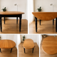 Vintage Solid Wood Extendable Dining Table – Round Drop Leaf Table