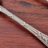 Christofle, Paris - Set of 2 table spoons - Crossed Ribbons model - in silver-plated metal