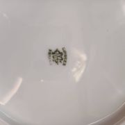 Porcelain service MG early 20th century 8 plates and 1 compote dish.