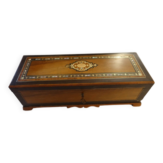 glove box / jewelry Napoleon III marquetry Boulle a