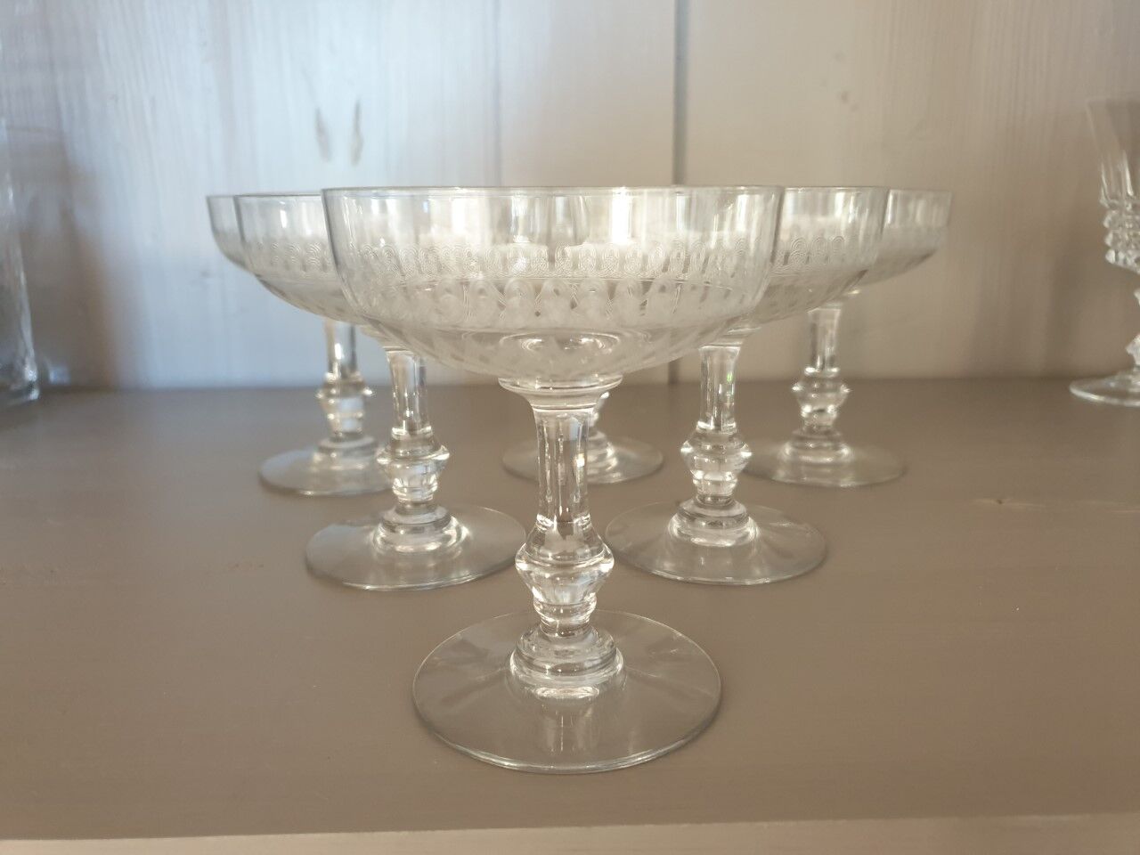 Old champagne glasses