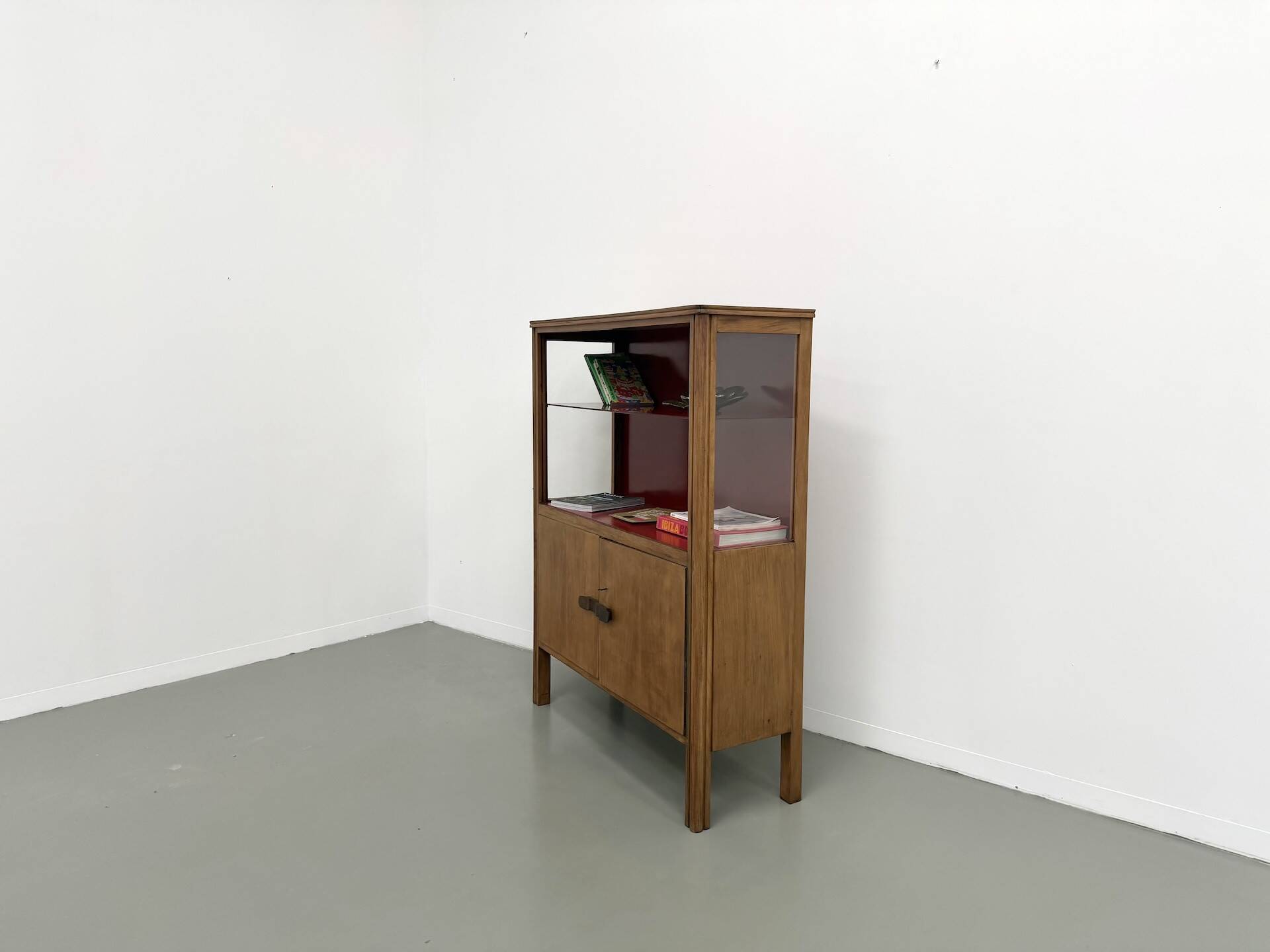 1950s Brazilian modernist library in exotic wood and lacquer