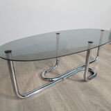 Oval glass coffee table 70