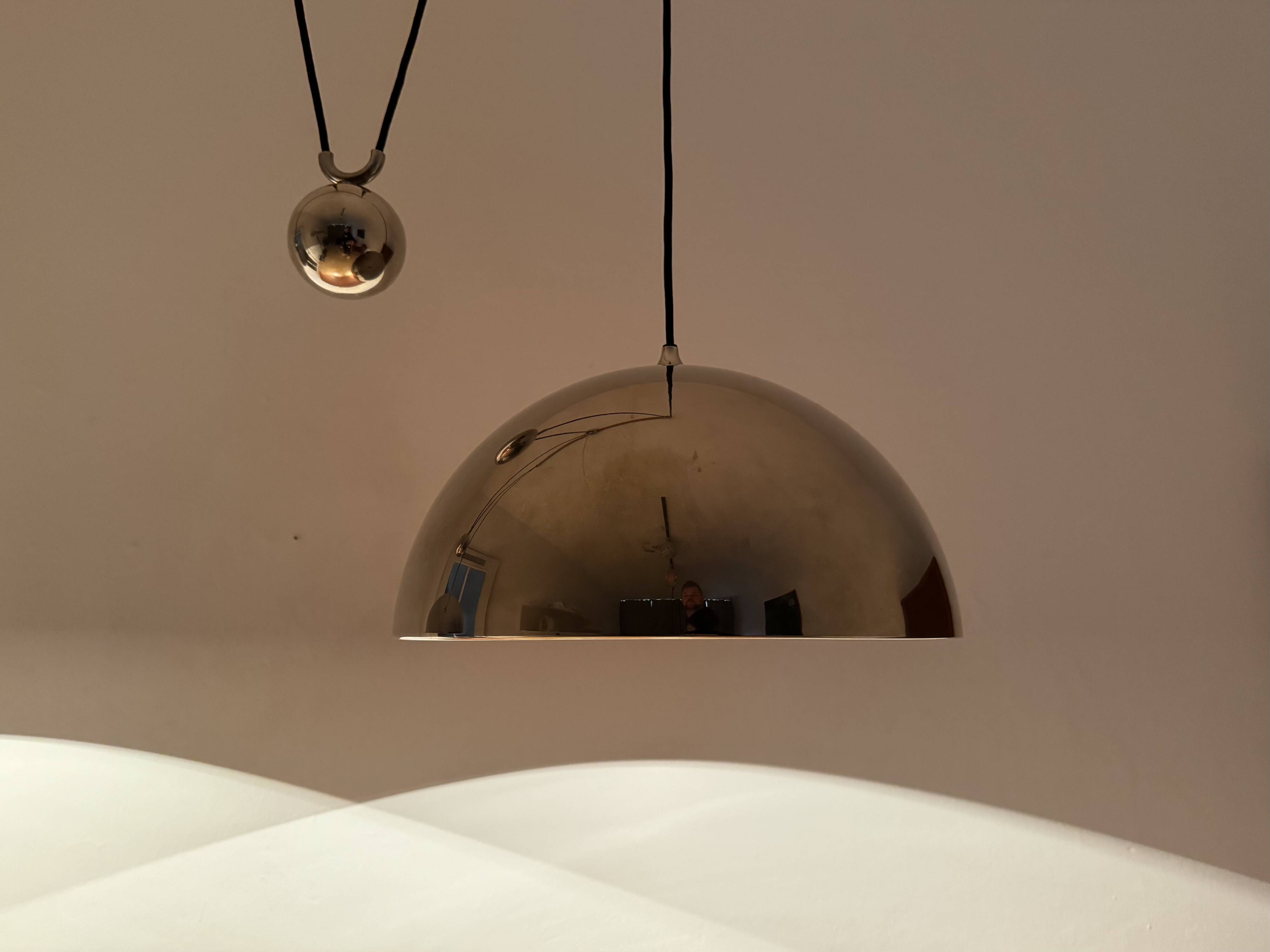 Adjustable Double Posa40 Nickel Plated Pendant Lamp by Florian Schulz