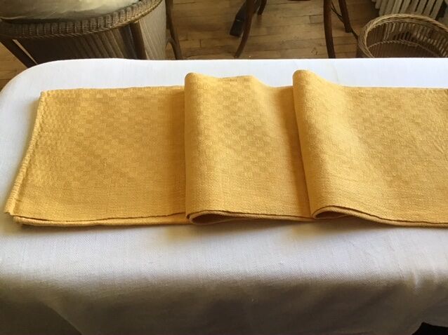 Yellow hemp tablecloth 65cmx100cm