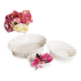 Set of 3 woven earthenware baskets