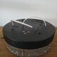 Antique ceiling light, large holophane glass style, fully restored.