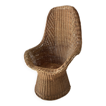 Fauteuil en osier vintage