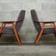 Pair of armchairs czechoslovakian midcentury renovated gray velvet