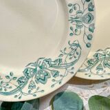 Set of 8 Antique Flat Plates "Figuig" Iron Earth – Longchamp 19th Century