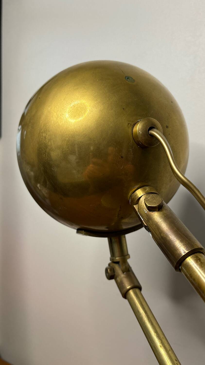 Adjustable brass desk lamp 1940s France