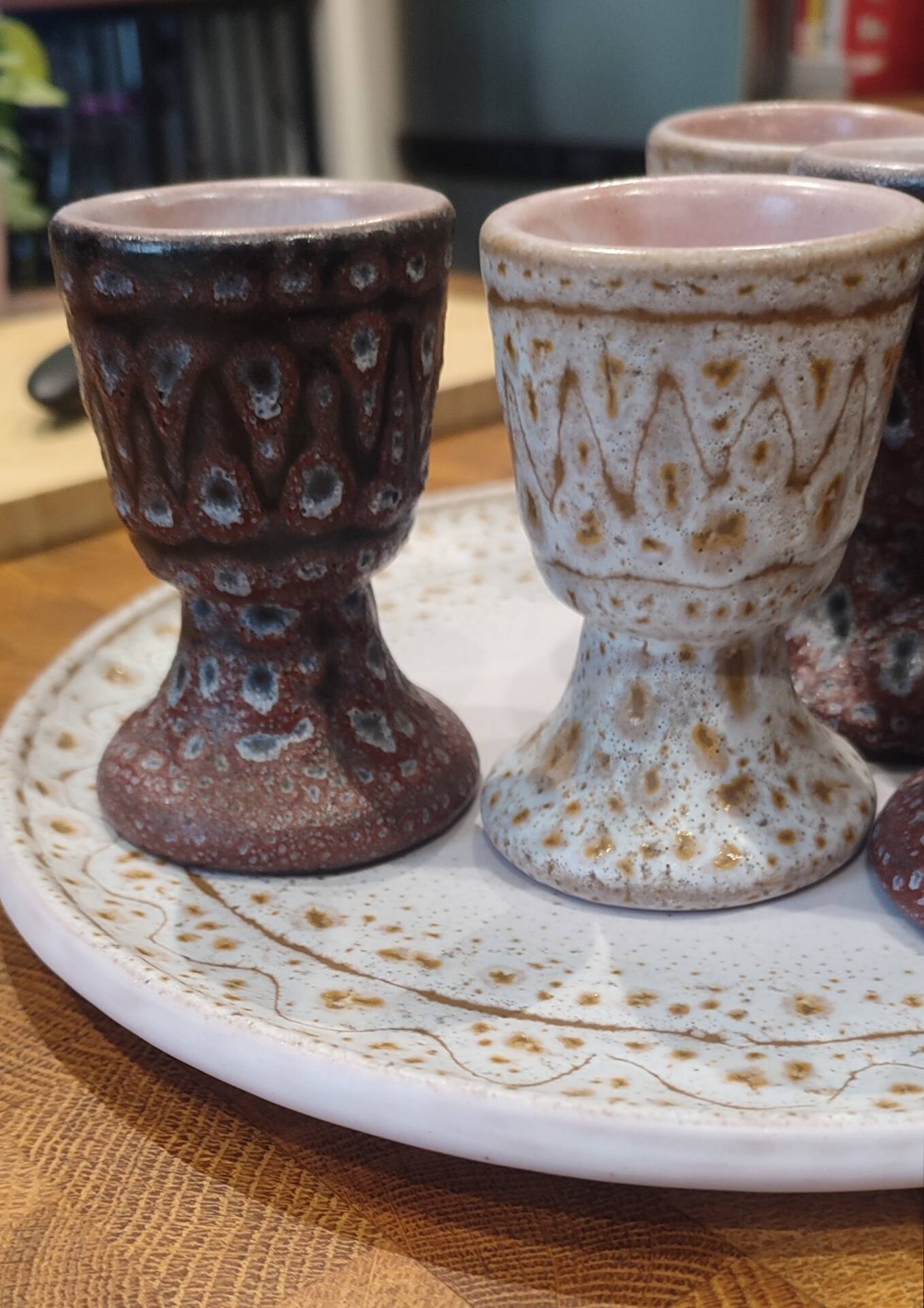 Vintage ceramic egg service by Jean Austruy