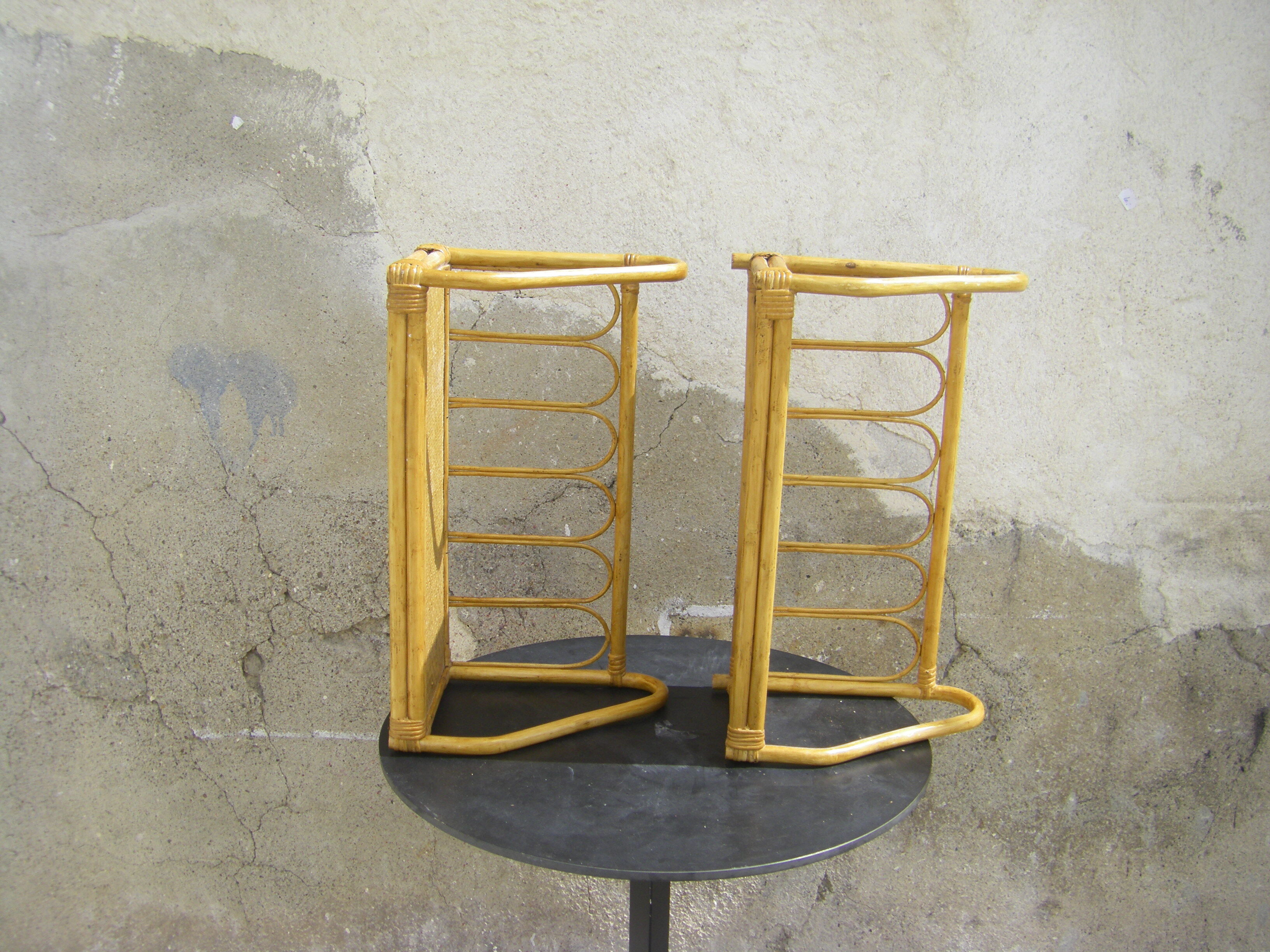 Two rattan wall shelves