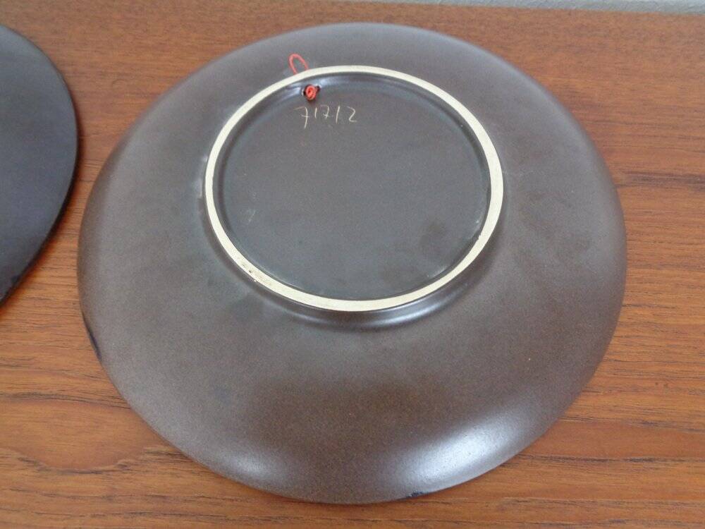 Vintage Ceramic Mushroom Plates from Ruscha, 1970s, Set of 2