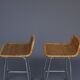 Chromed steel and rattan bar stools from Rohé Noordwolde, 1960s, Set of 2
