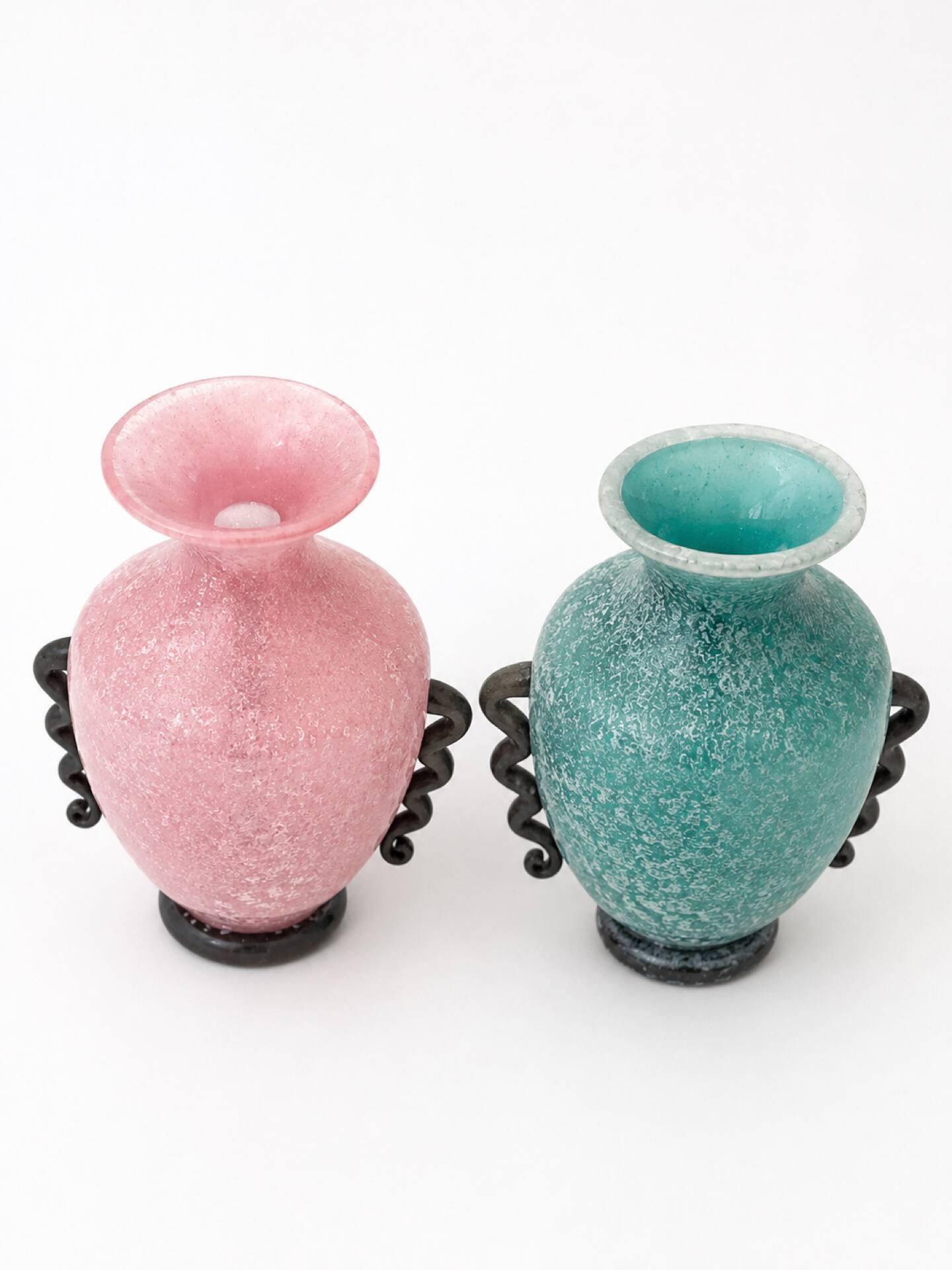 Pair of Murano Scavo amphora vases by Gambaro & Poggi