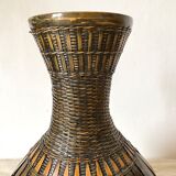 Bamboo and lacquered wood vase
