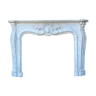 Louis XV style fireplace in Carrara marble and cast iron fireplace