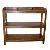 Three-level teak shelf