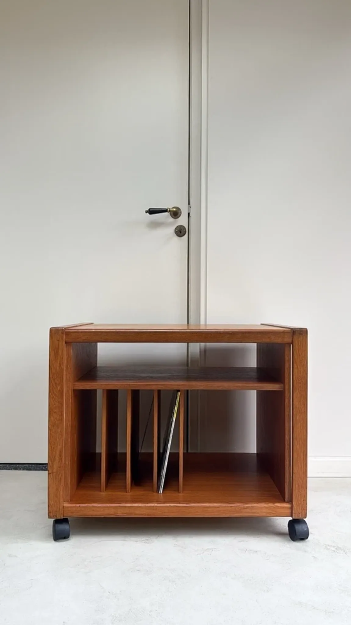 Vintage teak wood record player / audio cabinet