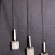 Vintage pendant light with 3 glass and chrome elements, 1960.