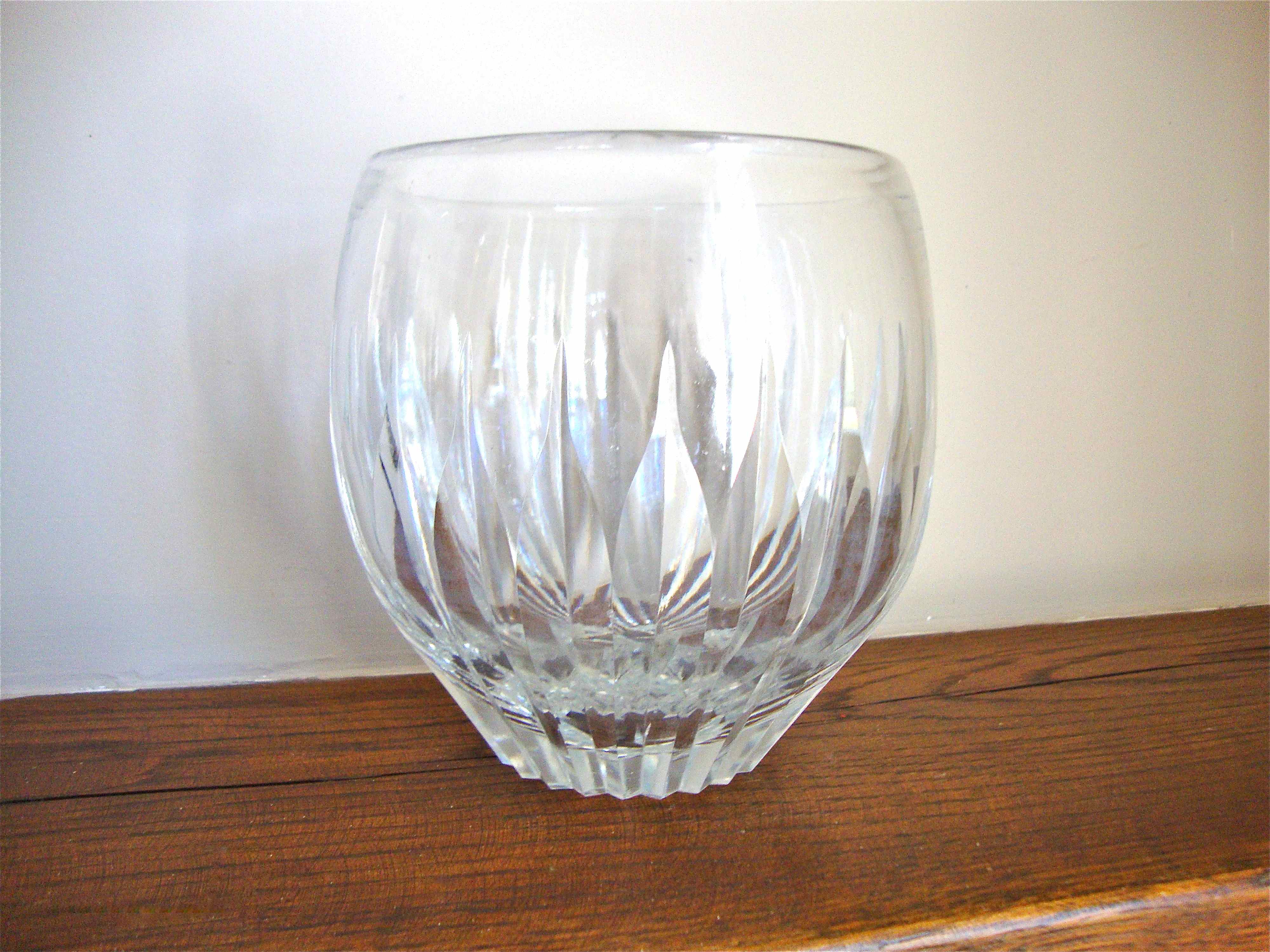 Cut crystal cup vase
