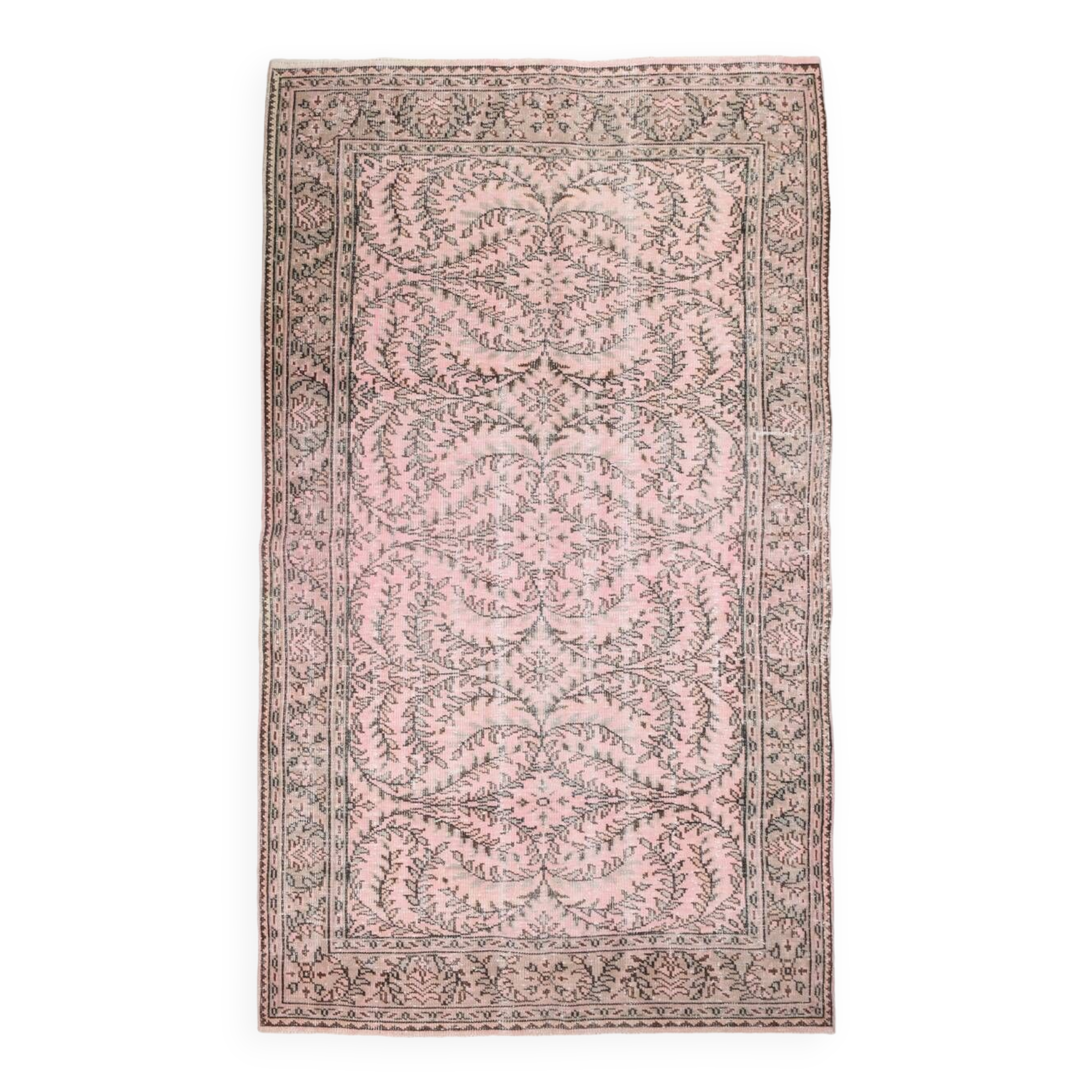 6x10 Rug For Living Room Soft Pink Turkish Vintage Rug, 181x314Cm