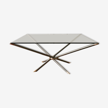 “Mikado” coffee table in metal and glass