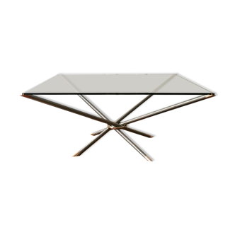 “Mikado” coffee table in metal and glass