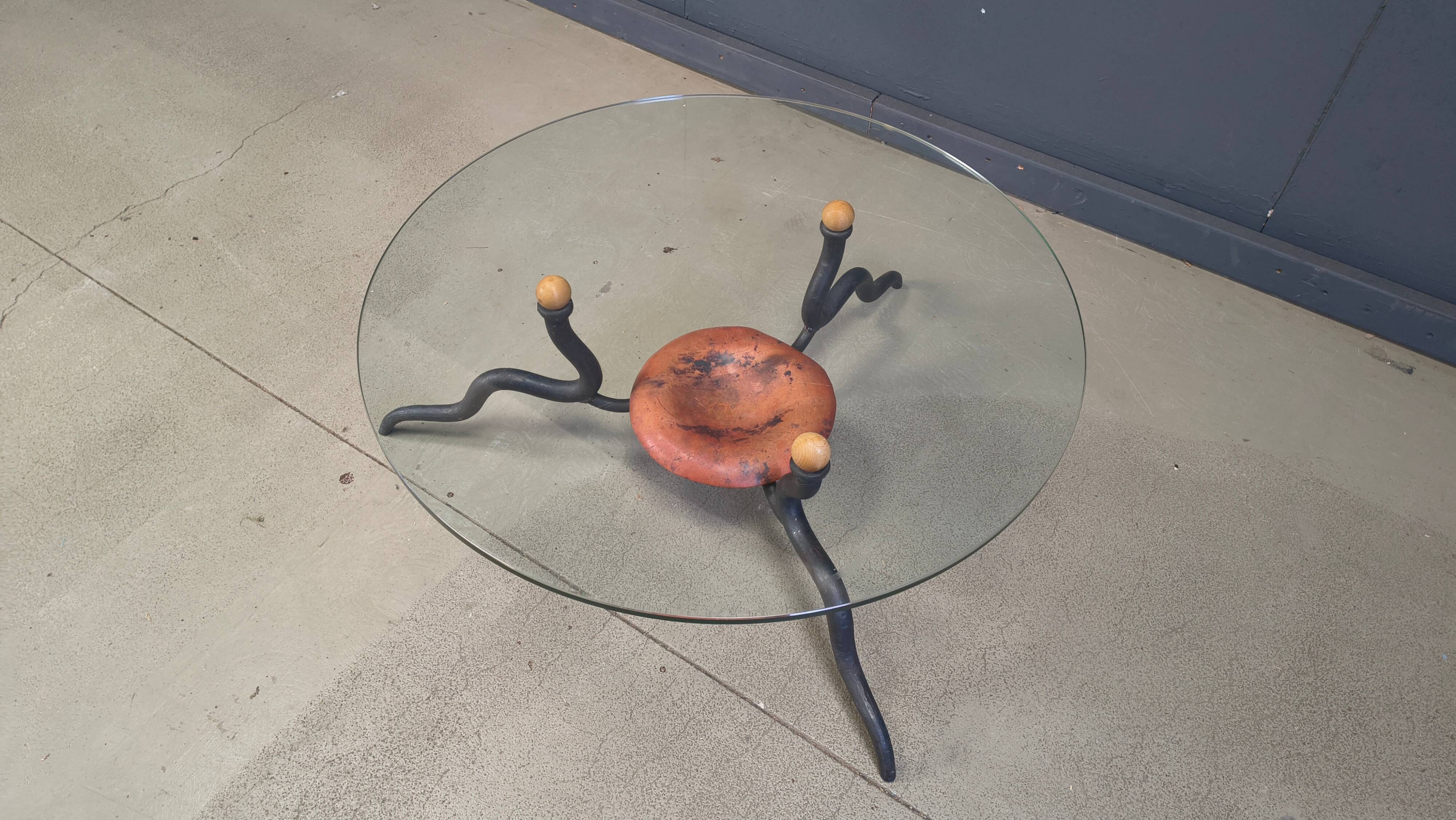 Table basse en fer forgé par DAB, années 1970 - Pays-Bas