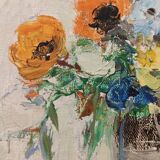 Tableau bouquet de fleurs signé armando buso