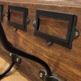 Wood and metal wall coat rack