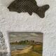 Gouache on panel “village by the water”