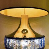 Large Italian Table Lamp with Hammered Glasses, 1970s