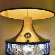 Large Italian Table Lamp with Hammered Glasses, 1970s